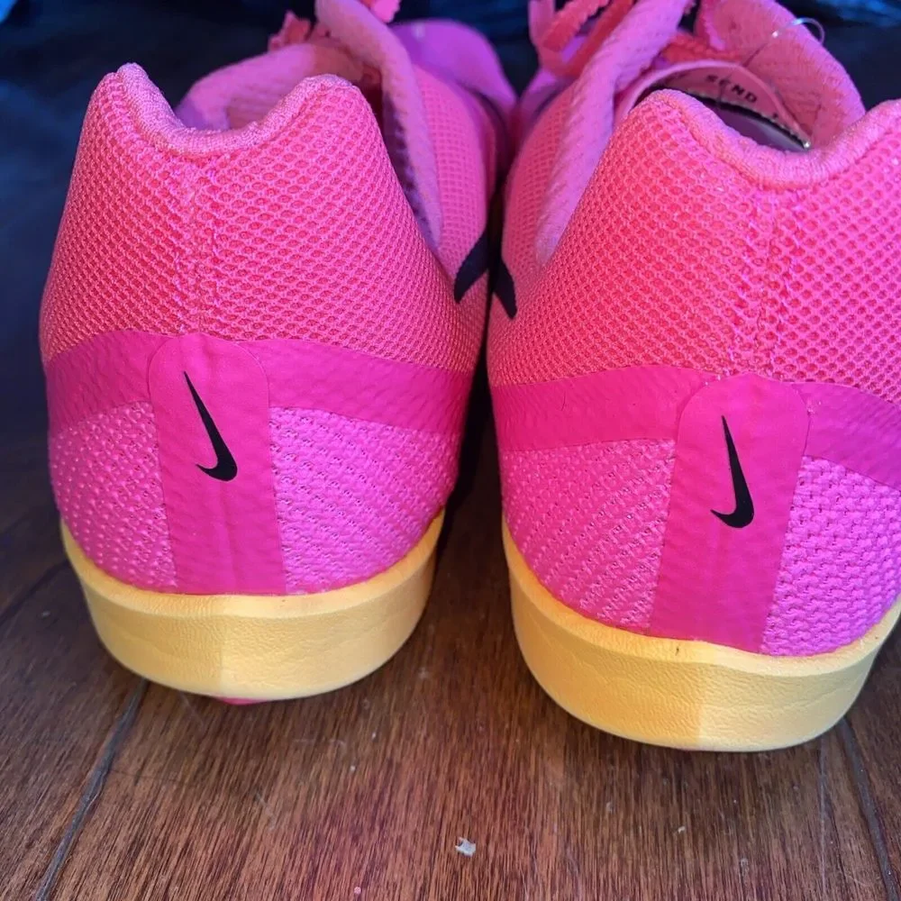 Nike Mens Sz 11.5 Zoom Rival DC8725-600 Pink Track Field ShoesMissing Spikes/Bag